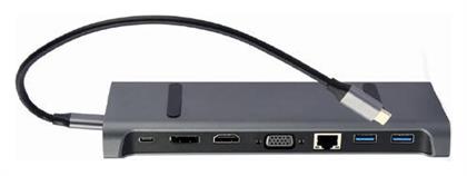 USB-C Docking Station με HDMI/DisplayPort 4K PD Ethernet (A-CM-COMBO9-02) Cablexpert