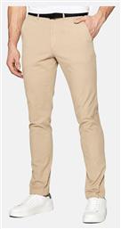 Calvin Klein Ανδρικό Παντελόνι Chino Ελαστικό σε Slim Εφαρμογή Light Tan