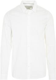 Calvin Klein Ανδρικό Πουκάμισο Μακρυμάνικo με Στενή Γραμμή Λευκό.