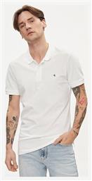 Badge Ανδρική Μπλούζα Κοντομάνικη Polo Λευκή Calvin Klein