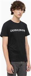 Calvin Klein Core Institutional Slim Ανδρικό T-shirt Μαύρο με Λογότυπο από το Asos