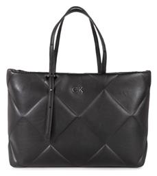 Δερμάτινη Γυναικεία Τσάντα Tote Μαύρη Calvin Klein