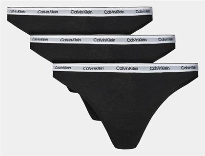 Γυναικεία String 3Pack Μαύρα Calvin Klein
