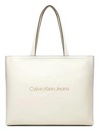 Γυναικεία Τσάντα Tote Χειρός Εκρού Calvin Klein