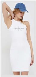 Mini Καλοκαιρινό All Day Φόρεμα Ριπ Λευκό Calvin Klein