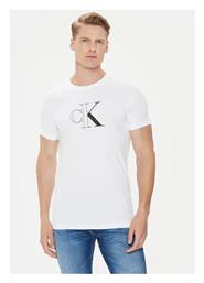 Monogram Ανδρικό T-shirt Κοντομάνικο Άσπρο Calvin Klein