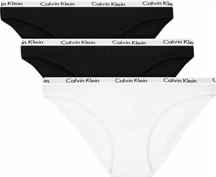 Calvin Klein Βαμβακερά Γυναικεία Slip 3Pack Black/White