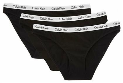 Calvin Klein Βαμβακερά Γυναικεία Slip 3Pack Μαύρα από το Modivo