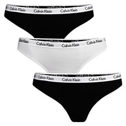 Βαμβακερά Γυναικεία String 3Pack Black/White Calvin Klein