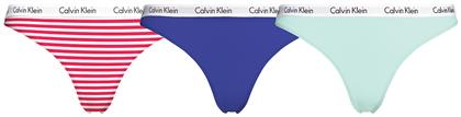 Βαμβακερά Γυναικεία String 3Pack Veraman/Blue/Red Calvin Klein