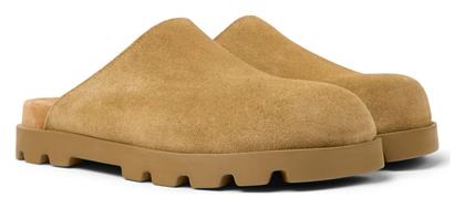 Flat Δερμάτινα Mules σε Καφέ Χρώμα Camper