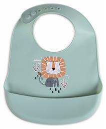 Αδιάβροχη Σαλιάρα Σιλικόνης με Κουμπί Rooibos με Τσέπη Mint για 4 m+ Cangaroo