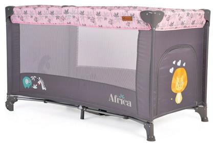 Africa Παρκοκρέβατο με Στρώμα Ροζ 125x65cm Cangaroo