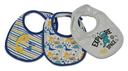 Σαλιάρα Υφασμάτινη με Κουμπί Magic Bib Kay Blue Dino 3τμχ Cangaroo