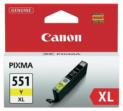 CLI-551XL Γνήσιο Μελάνι Εκτυπωτή InkJet Κίτρινο (6446B001) Canon