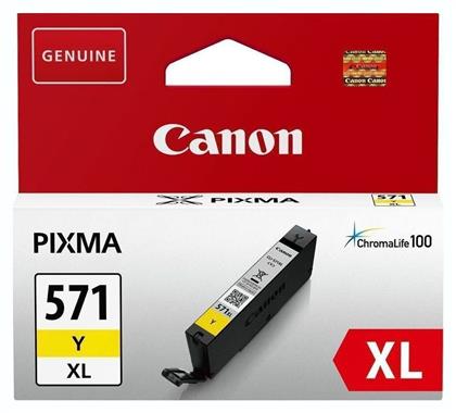 CLI-571XL Γνήσιο Μελάνι Εκτυπωτή InkJet Κίτρινο (0334C001) Canon