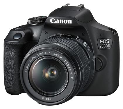 Canon DSLR Φωτογραφική Μηχανή EOS 2000D Crop Frame Kit (EF-S 18-55mm F3.5-5.6 IS ΙΙ) Black από το Public