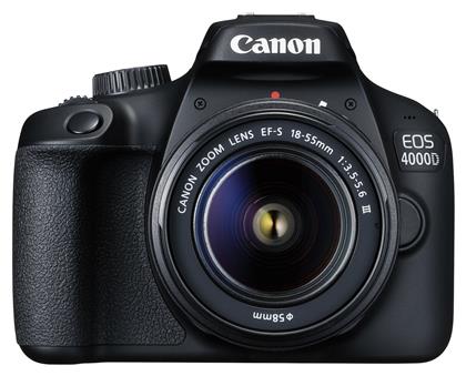 DSLR Φωτογραφική Μηχανή EOS 4000D Crop Frame Kit (EF-S 18-55mm F3.5-5.6 DC III) Black Canon