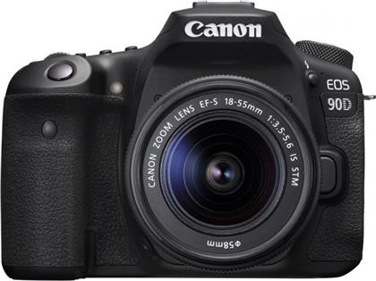 Canon DSLR Φωτογραφική Μηχανή EOS 90D Crop Frame Kit (EF-S 18-55mm F3.5-5.6 IS STM) Black από το Kotsovolos