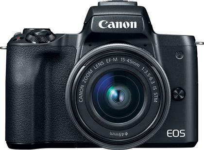 Canon Mirrorless Φωτογραφική Μηχανή EOS M50 Crop Frame Kit (EF-M 15-45mm F3.5-6.3 IS STM) Black από το Media Markt