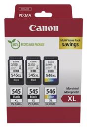 PG-545 XL x2 / CL-546 XL Multi Pack Γνήσιο Photo Value Pack με 3 Μελάνια Εκτυπωτή InkJet Canon