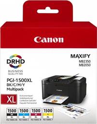 Canon PGI-1500XL Πακέτο 4 Μελανιών Εκτυπωτή InkJet Κίτρινο / Κυανό / Ματζέντα / Μαύρο (9182B004) από το e-shop