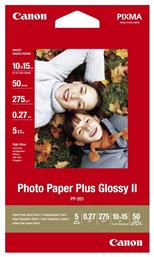 PP-201 Φωτογραφικό Χαρτί Plus ΙΙ A6 (10x15) 260gr/m² για Εκτυπωτές Inkjet 50 Φύλλα Canon