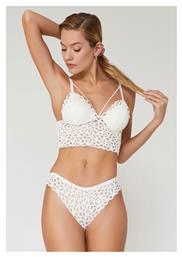 Δαντελένιο Σετ Εσωρούχων Bralette με Brazil Ecru Liona 319 Cansoy