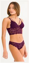 Δαντελένιο Σετ Εσωρούχων Bralette με Slip Μωβ Angelic Cansoy
