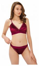 Σετ Εσωρούχων Bralette με Brazil Μπορντό Soft Cansoy