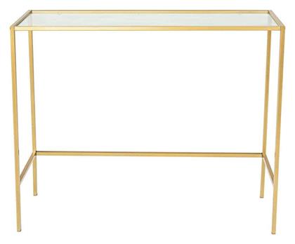 Canvas Κονσόλα Μεταλλική με Γυάλινη Επιφάνεια Gold Μ100xΠ30xΥ80εκ. Hanah Home