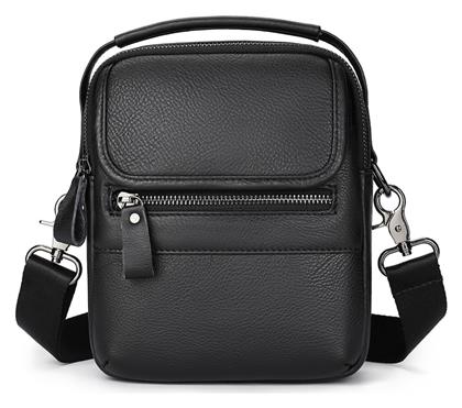 Δερμάτινη Ανδρική Τσάντα Ώμου / Χιαστί Μαύρη Cardinal