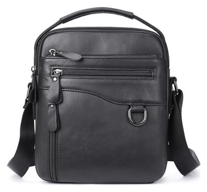 Δερμάτινη Ανδρική Τσάντα Ώμου / Χιαστί σε Μαύρο χρώμα Cardinal