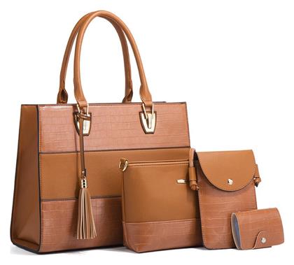 Σετ Γυναικεία Τσάντα Ώμου Καφέ Cardinal