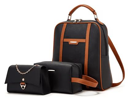 Σετ Γυναικεία Τσάντα Πλάτης Μαύρη Cardinal