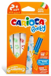 Baby Valorous Marker 2+ Πλενόμενοι Μαρκαδόροι Ζωγραφικής Χονδροί σε 6 Χρώματα Carioca
