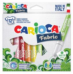 Fabric Σετ Μαρκαδόροι Ανεξίτηλοι για Ύφασμα 12τμχ Carioca