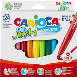 Carioca Jumbo Πλενόμενοι Μαρκαδόροι Ζωγραφικής Χονδροί σε 24 Χρώματα από το Moustakas Toys
