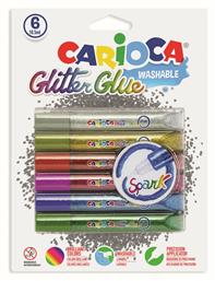Spark Κόλλα Glitter Πολύχρωμη 10.5ml Σετ 6τμχ Carioca