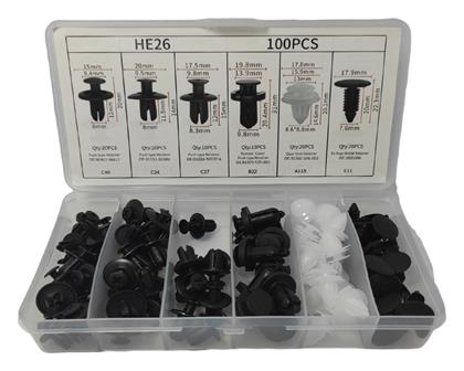 Πλαστικά Κλιπ Αυτοκινήτου 100τμχ CarMotion