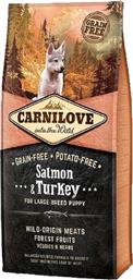 Carnilove Salmon & Turkey Puppy Large Ξηρά Τροφή για Κουτάβια Μεγαλόσωμων Φυλών χωρίς Σιτηρά με Σολομό / Γαλοπούλα 12kg από το Petshop4u