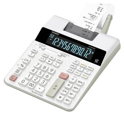 Αριθμομηχανή Χαρτοταινίας 12 Ψηφίων σε Λευκό Χρώμα Casio