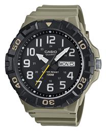 Ρολόι Μπαταρίας με Καουτσούκ Λουράκι Χακί Casio