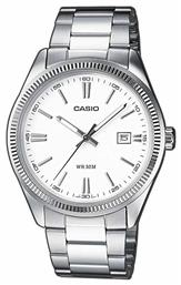 Stainless Steel Ρολόι Μπαταρίας με Ένδειξη Ημερομηνίας Casio