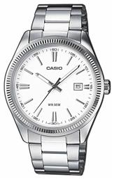 Stainless Steel Ρολόι Μπαταρίας με Μεταλλικό Μπρασελέ Casio