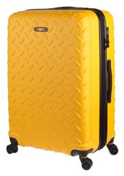 Industrial Plate Μεγάλη Βαλίτσα Ταξιδίου Σκληρή Κίτρινο με 4 Ρόδες Ύψους 70εκ. CAT