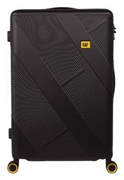 Μεγάλη Βαλίτσα Ταξιδίου Σκληρή Μαύρη με 4 Ρόδες Ύψους 77εκ. CAT