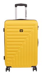 Μεσαία Βαλίτσα Ταξιδίου Σκληρή Κίτρινη με 4 Ρόδες Ύψους 67.5εκ. CAT