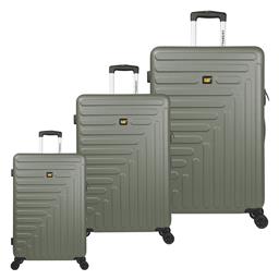 Rockford Βαλίτσες Ταξιδιού Σκληρές Χακί με 4 Ρόδες Σετ 3τμχ CAT