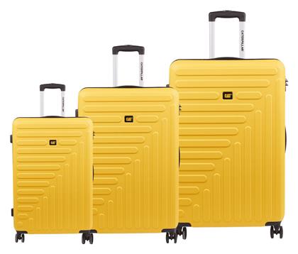 Rockford Βαλίτσες Ταξιδιού Σκληρές Κίτρινες με 4 Ρόδες Σετ 3τμχ CAT